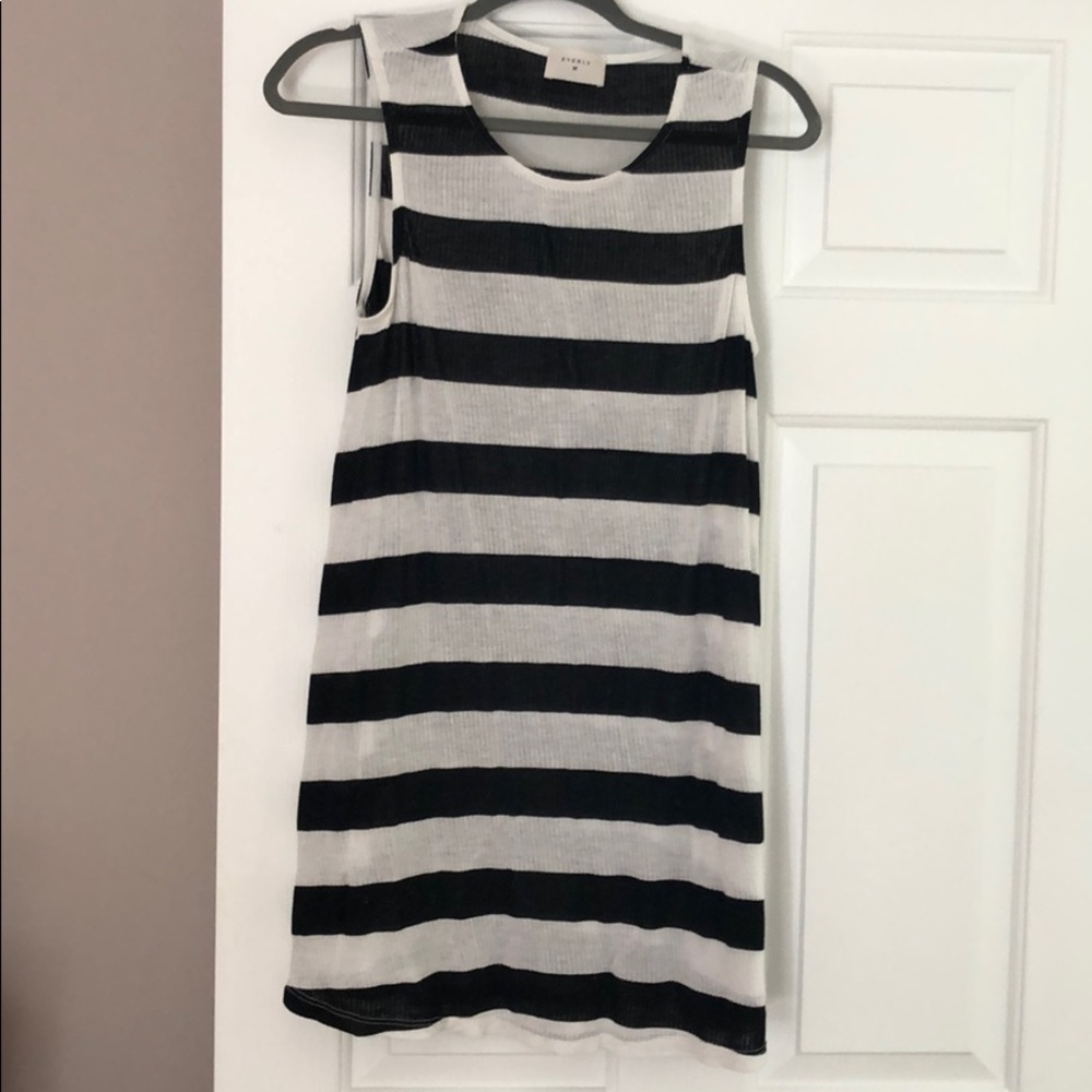Black and white striped dress